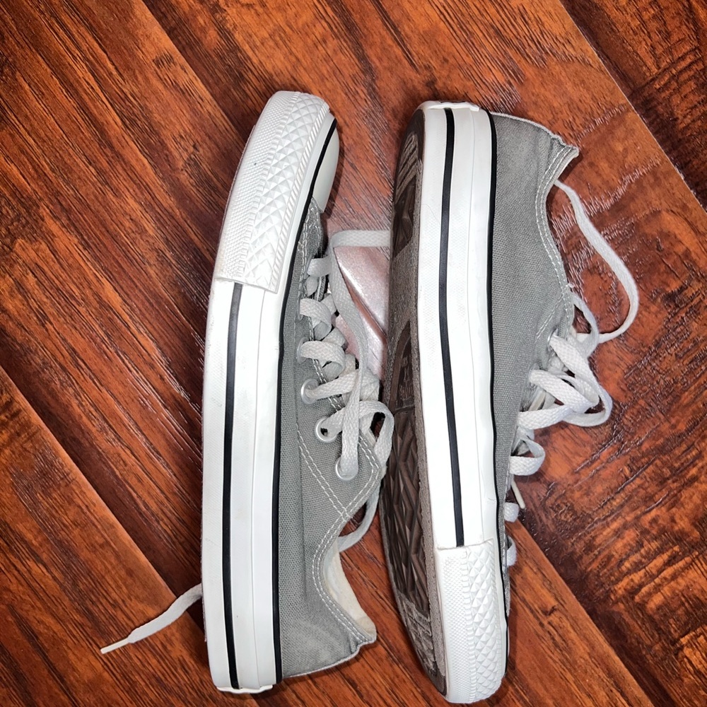 Converse Gray and White Women's Shoes - Picture 4 of 11